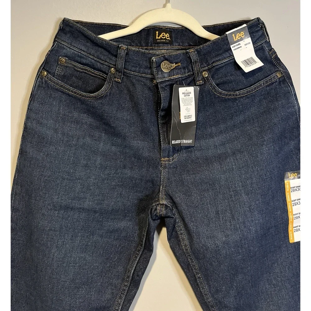 LEE Relaxed Fit Jeans Straight Leg Relaxed Seat & Thigh Dark Blue Night Shade 29